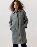 Ann Mashburn Balmacaan Coat - Grey/Sky Glen Plaid