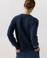 Romy Embroidered Cardigan - Navy Donegal