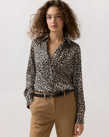 Natalia Blouse - Animal Print Silk Charmeuse