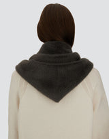Herno Alternative Fur Triangle Foulard - Charcoal
