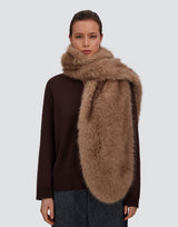 Herno Faux Long Fur Scarf - Champagne