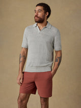 Short Sleeve Linen Sweater Polo - Oak Hall