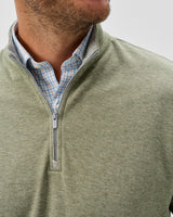 Hanks Lightweight Textured 1/4 Zip Pullover - Pesto