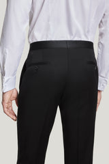 Jack Victor black tuxedo trousers, detail - Oak Hall