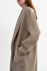 La Marque Thara Shawl Collar Wool Coat - Heather Taupe