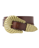 The Great The Big Buckle Belt - Cognac with Brass