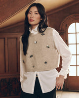 The Embellished Sweater Vest - Fawn