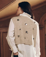 The Embellished Sweater Vest - Fawn