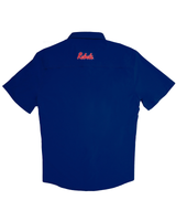 Ole Miss Tailgater Short Sleeve Snap Shirt - Navy