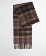 Barbour Mineral Tartan Wool-Cashmere Scarf - Dried Bracken