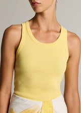 Ribbed Scoop-Neck Tank - Limone