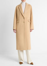 Wool-Blend Single-Breasted Coat - Camel