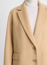Wool-Blend Single-Breasted Coat - Camel