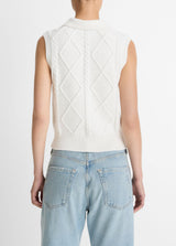 Cable-Knit Wool & Cotton-Blend Sweater Vest - Off White