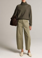 Wool-Cashmere Dolman-Sleeve Turtleneck Sweater - Rosemary