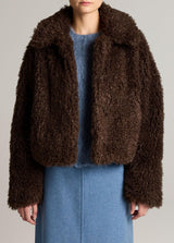 Faux-Fur Cropped Jacket - Pinewood