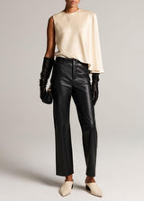 Satin Asymmetric Draped Cape Top - Oak Hall