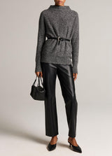 Marled Plush Cashmere Funnel-Neck Sweater - Oak Hall