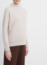 Plush Cashmere Funnel-Neck Sweater - Marble