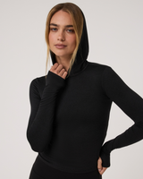 Vuori Long Sleeve Halo Fitted Hoodie - Black Heather