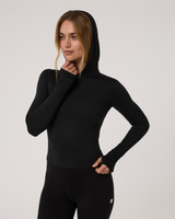 Vuori Long Sleeve Halo Fitted Hoodie - Black Heather