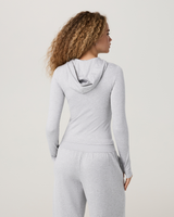 Vuori Long Sleeve Halo Fitted Hoodie - Pale Grey Heather