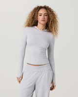 Vuori Long Sleeve Halo Fitted Hoodie - Pale Grey Heather
