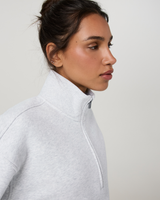 Restore Oversized Half Zip - Pale Grey Heather