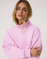 Vuori Restore Oversized Mock Neck - Pink Taffy