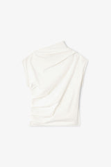 Printed Stretch Cotton Ruched Top