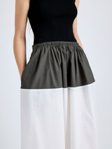 Nyla Skirt in Poplin - Willow/White
