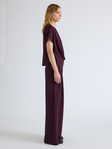 Proenza Schouler Aria Pant in Wool Twill - Malbec