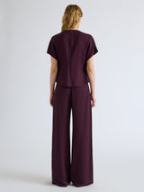 Proenza Schouler Aria Pant in Wool Twill - Malbec