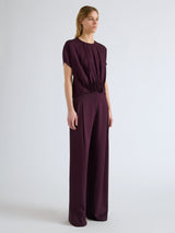 Proenza Schouler Aria Pant in Wool Twill - Malbec