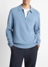 Long Sleeve Zip Front Polo - Oak Hall