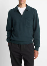 Long Sleeve Zip Front Polo - Oak Hall