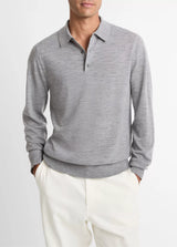 Long Sleeve Merino Polo - Oak Hall