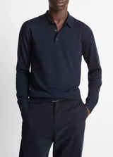 Long Sleeve Merino Polo - Oak Hall
