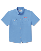 Ole Miss Tailgater Short Sleeve Snap Shirt - Powder Blue