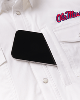 Ole Miss Tailgater Short Sleeve Snap Shirt - White