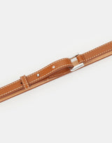 Lafayette 148 New York Italian Vachetta Leather Skinny Belt - Copper