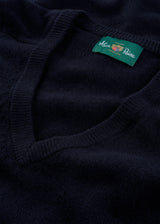 Hampshire Lambswool V-Neck Sweater - Navy