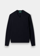 Hampshire Lambswool V-Neck Sweater - Navy
