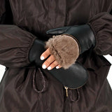 Lambskin Zip Mitten