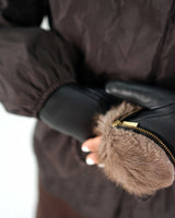 Lambskin Zip Mitten