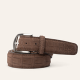 Buffed American Alligator Belt - Brown