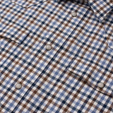 Madison Creek Bisley Check Western Shirt - Blue/Brown (detail)