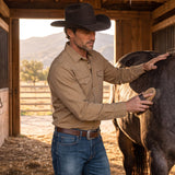 Madison Creek Bisley Signature Blend Western Shirt - Tan
