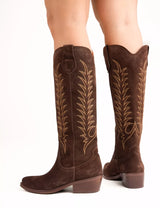 Blanca Suede Embroidered Boot - Oak Hall