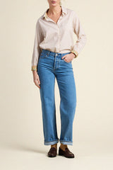 Gracie Shirt Carmel Stripe